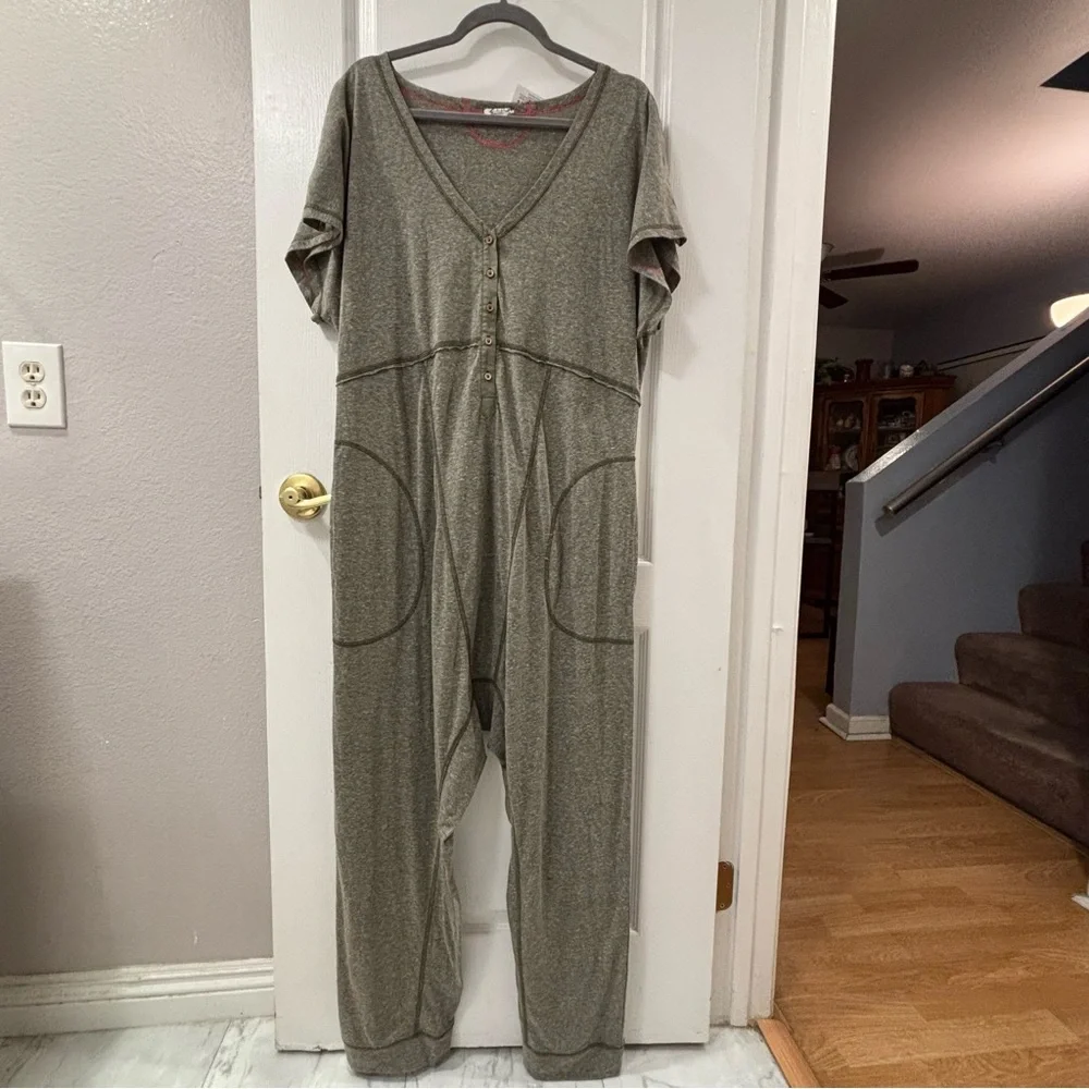 Intimately by Free People Pillow Talk Henley Jumpsuit One-Piece - Picture 2 of 11